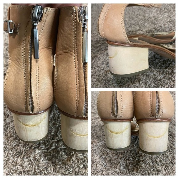 Dolce Vita Foxie Natural Snake Ankle Strap Leather Sandals 8 - Picture 2 of 5